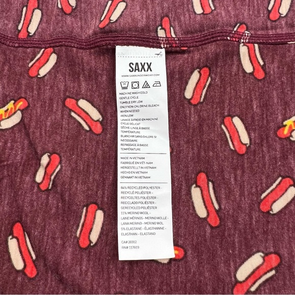 SAXX Viewfinder 1/2 Zip Merino Wool Base Layer Men’s Long Sleeve XL Hot Dog - Picture 9 of 9